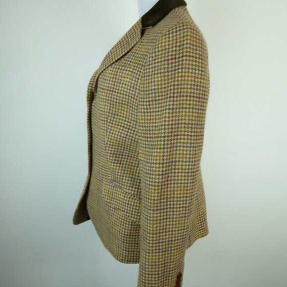 Brooks Brothers Blazer chesterfield houndstooth plaid velvet collar wool 10 - Picture 9 of 10